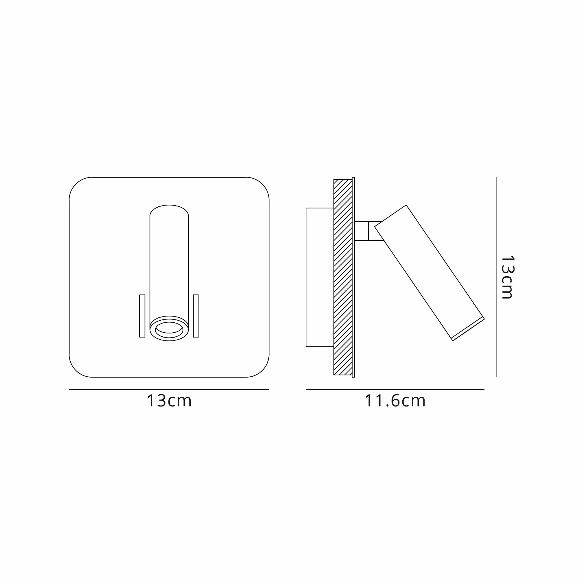 Cayman Square Wall + Reading Light 6W + 3W LED Switched Satin Gold M7854  Mantra Fusion Cayman